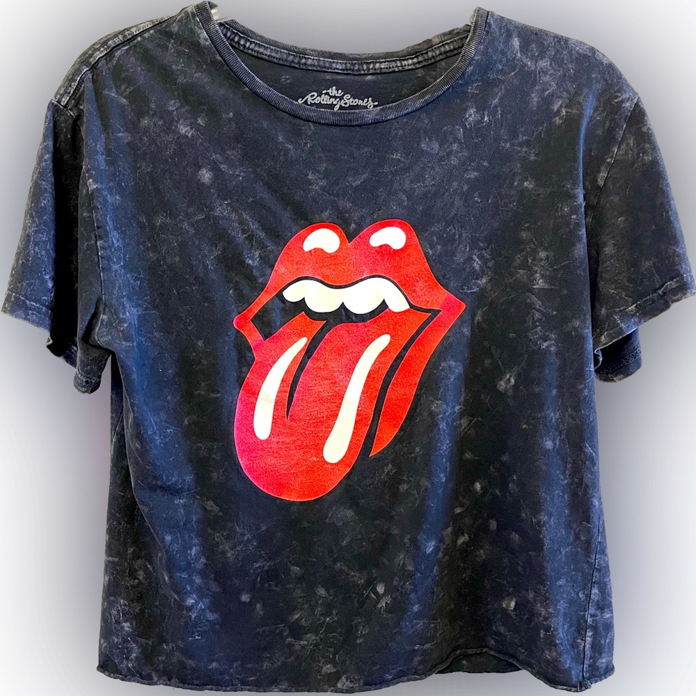 Rolling Stones distressed vintage style cropped tee